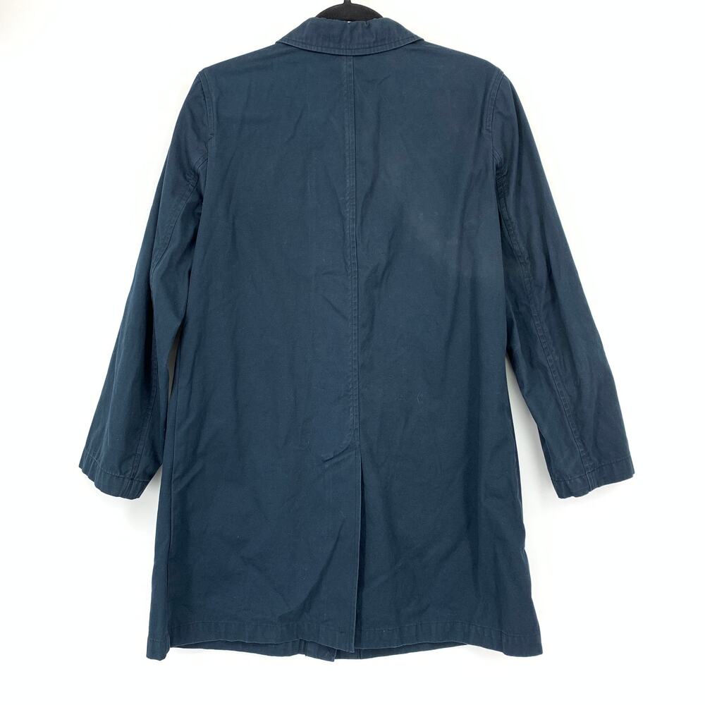 GAP Cotton Button Front Coat Womens Size Small Navy Blue Front Pockets - Picture 2 of 6